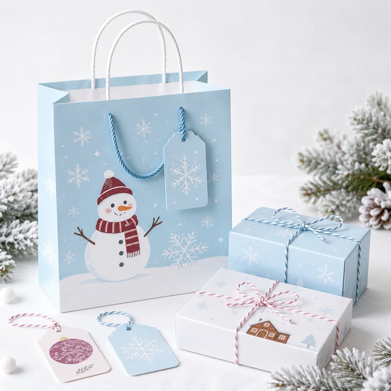 Snowman Winter Paper Gift Bag