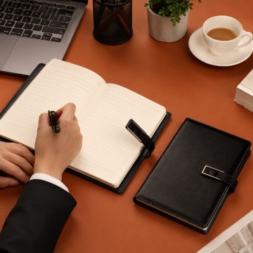 A5 Skin-Feel PU Notebook with Metal Clasp
