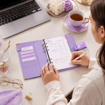 Custom A6 Marble PU Budget Planner Binder Set |...