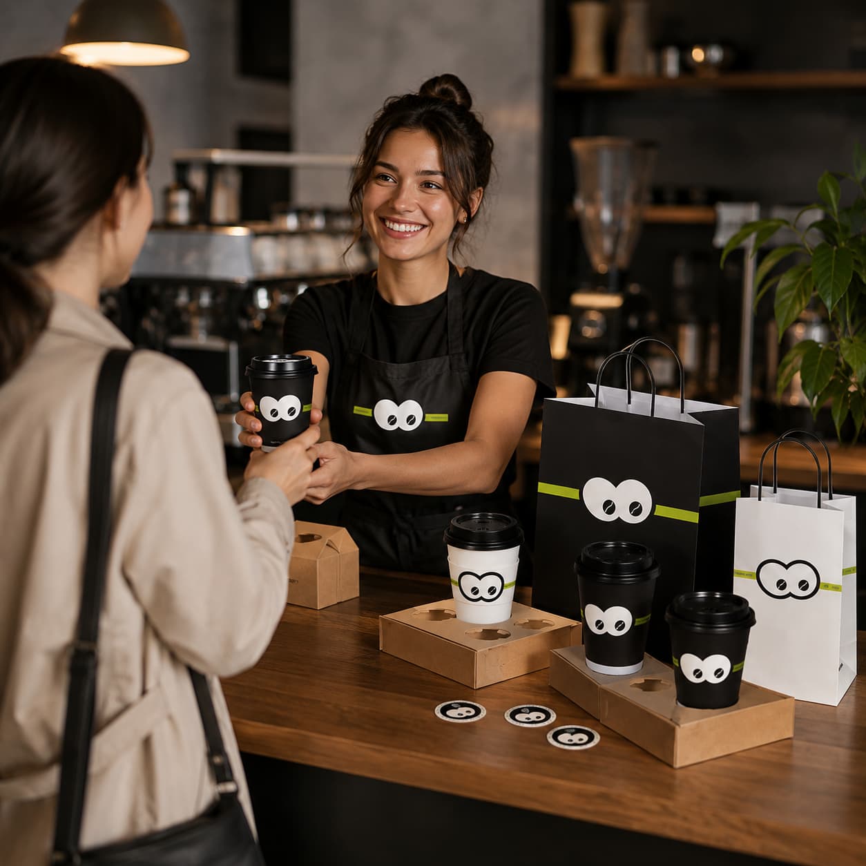 Coffee Shop Takeaway Packaging Scene