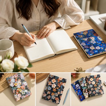 Custom A5 Floral PU Hardcover Notebooks | Printed Journal Collection