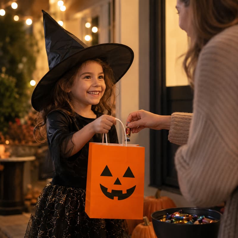 Halloween Trick-or-Treat Gift Bag Scene