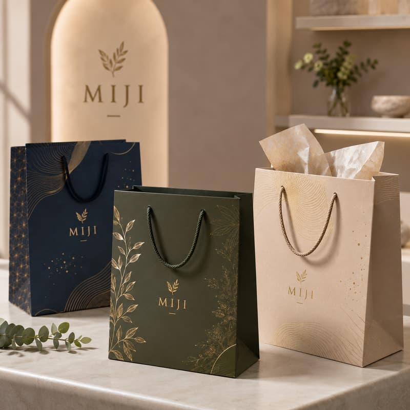 Boutique Paper Gift Bag Lifestyle Display