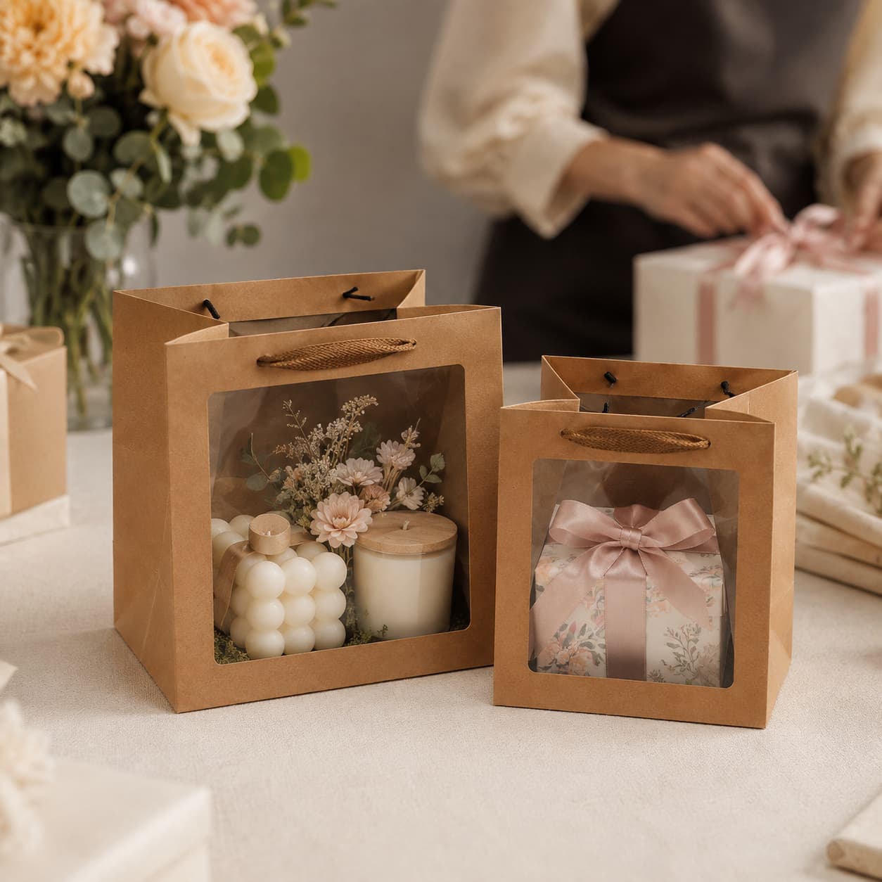 Clear Window Gift Bag Gifting Scene