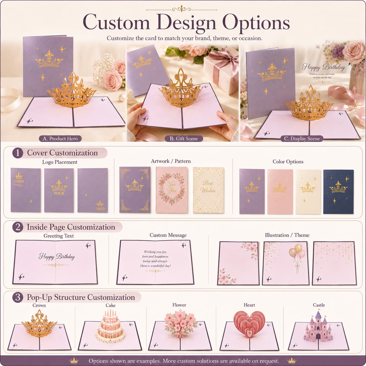Detail image showing matching gift products that can be combined with greeting cards.