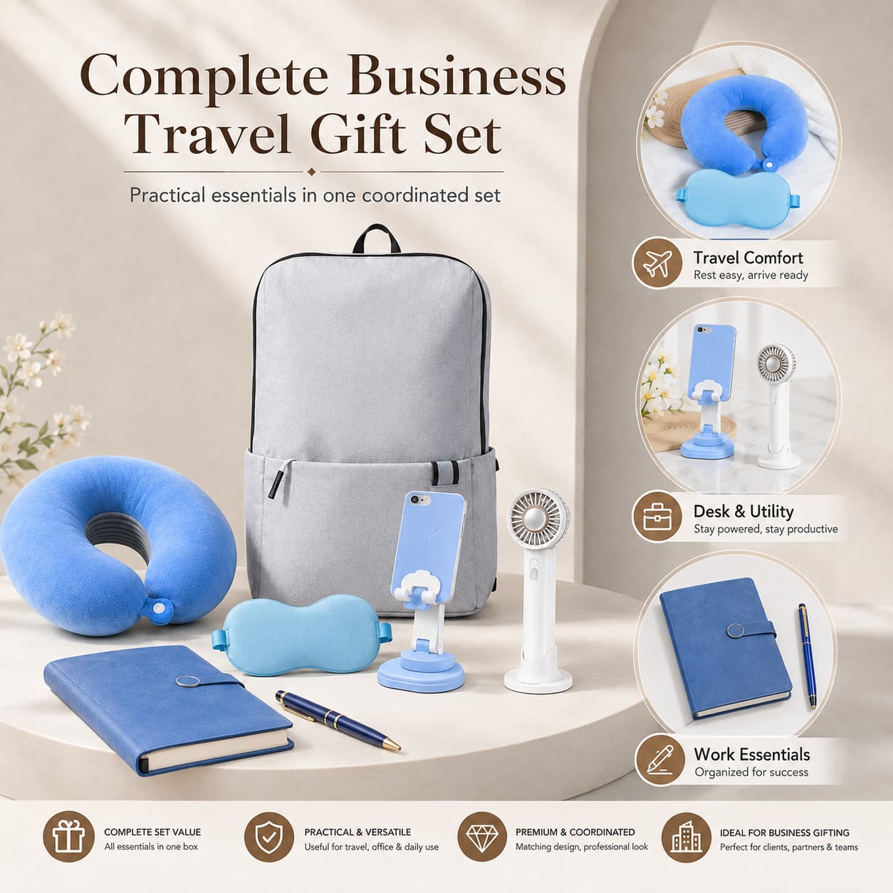 complete business travel gift set with coordinated accessories