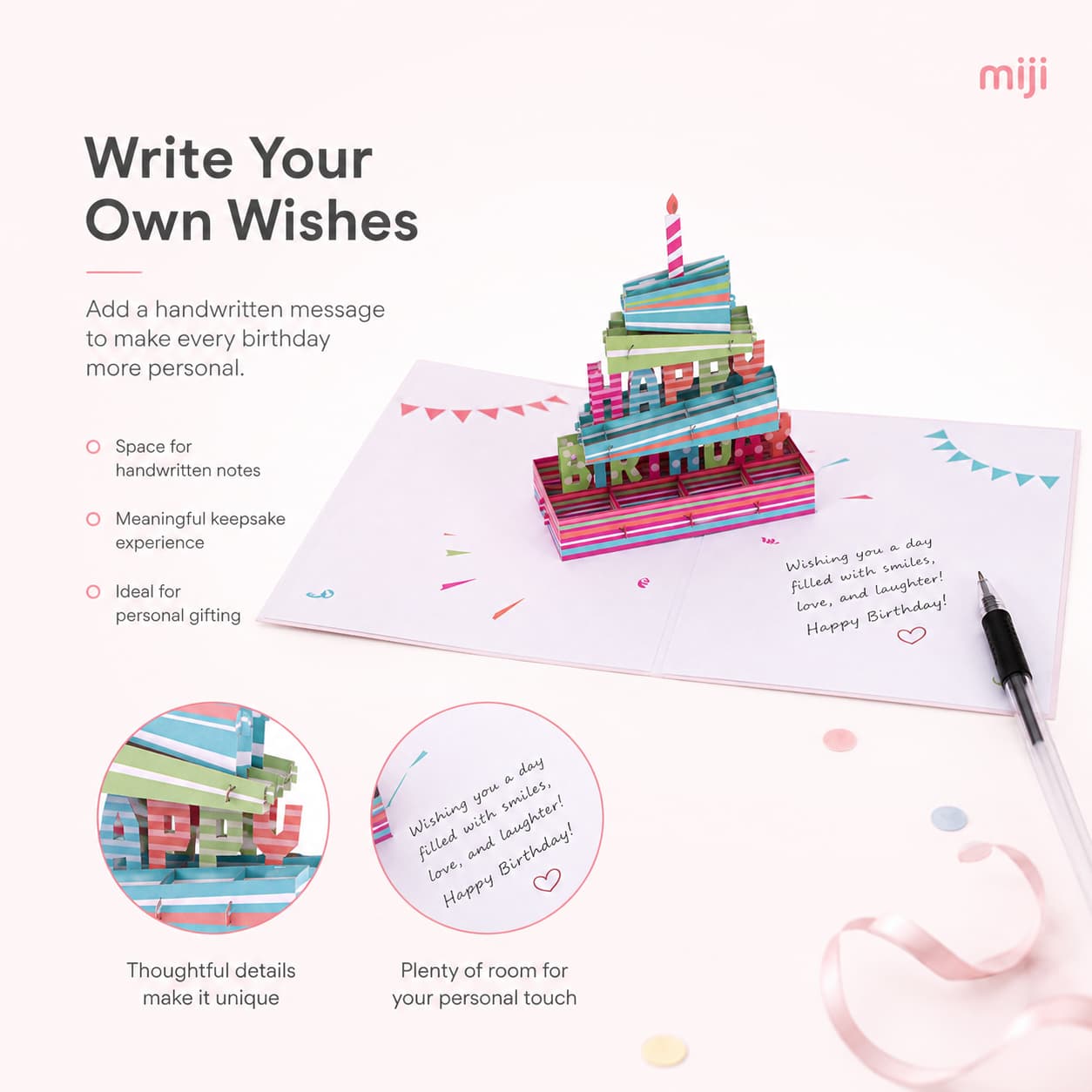 Feature image showing the personal message value of the birthday pop-up card