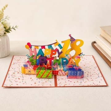 Custom 18th Birthday 3D Pop-Up Greeting Card | OEM Personalized Celebration Card