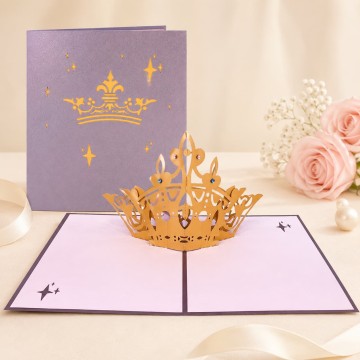 Custom 3D Pop-Up Crown Greeting Card