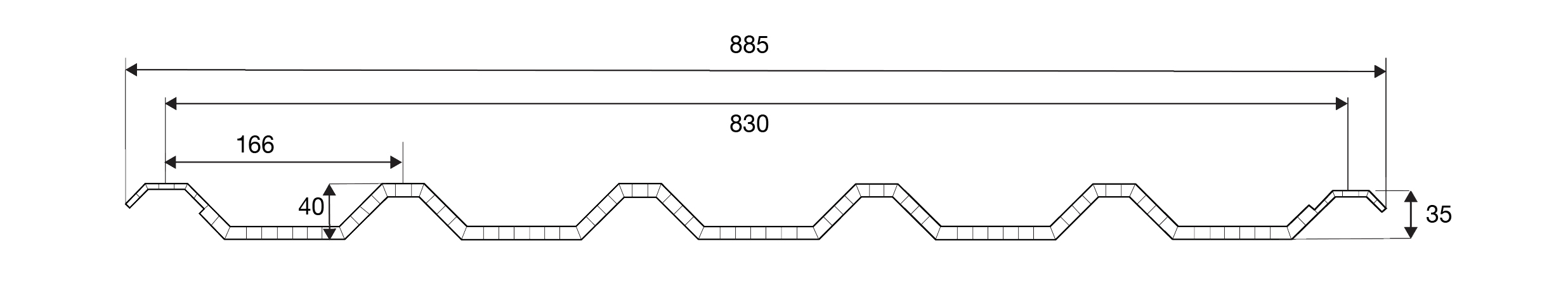 Spezifikation PVC-Hohlplatte 885 1