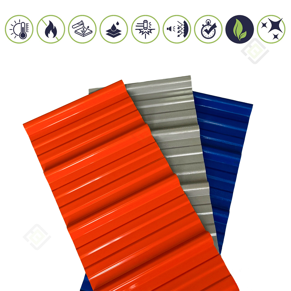 Telha trapezoidal de resina ondulada de alta resistência