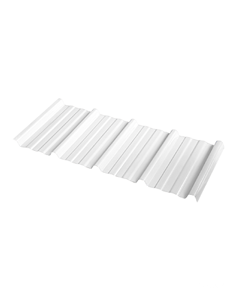 white trapezoidal resin roofing