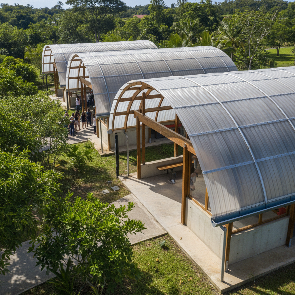 Pvc Hollow Roof Sheet For Communal Facilities Roofing Panels