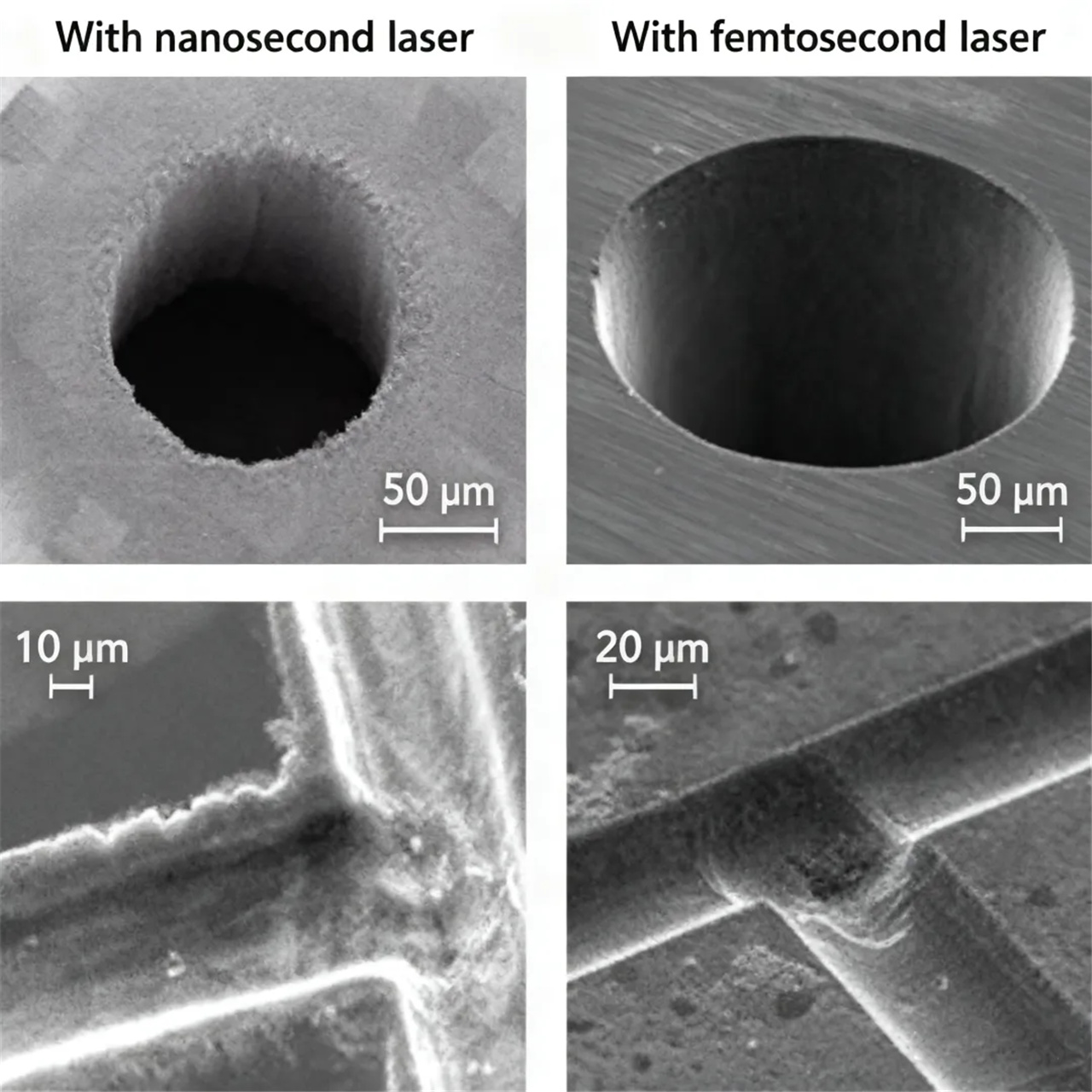 Perbandingan Kinerja Gambar Laser Femtosekon vs Nanosekon