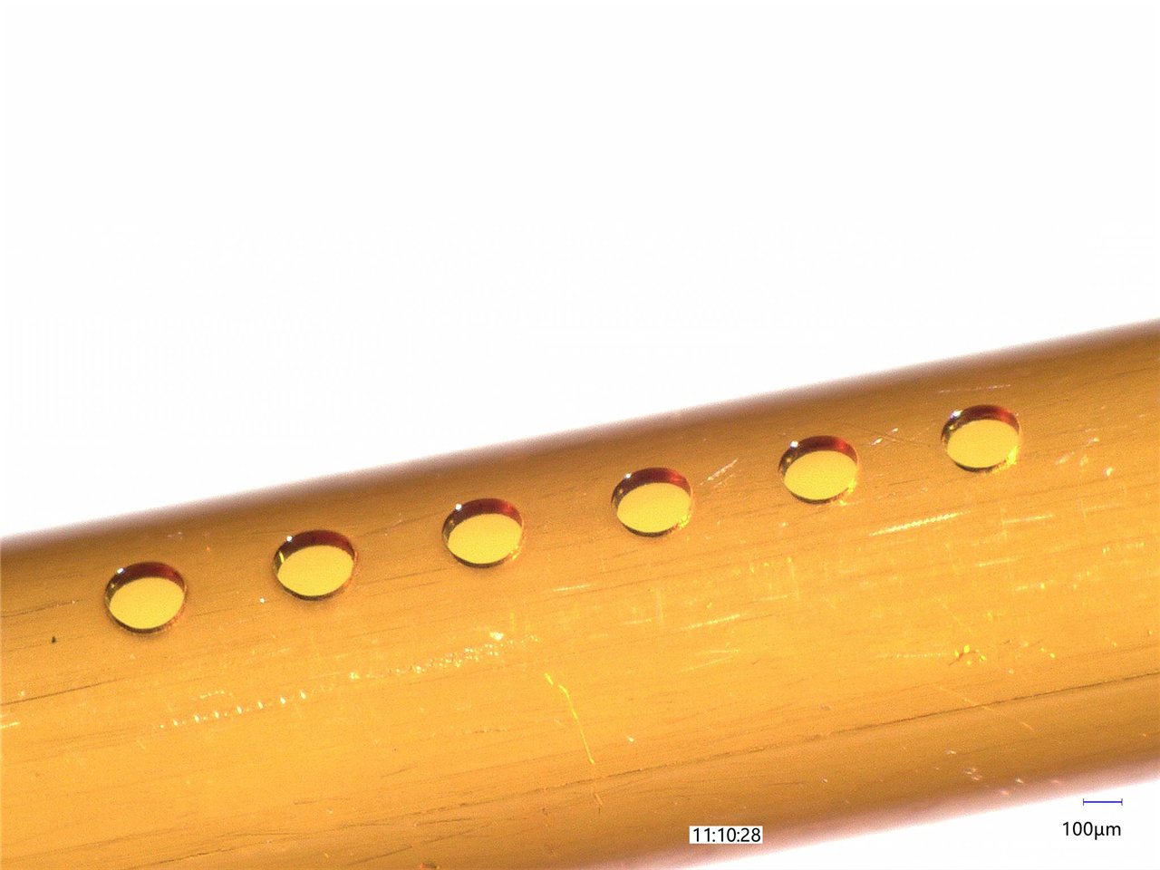 Polyimide Tube Drilling No damage to the opposite wall