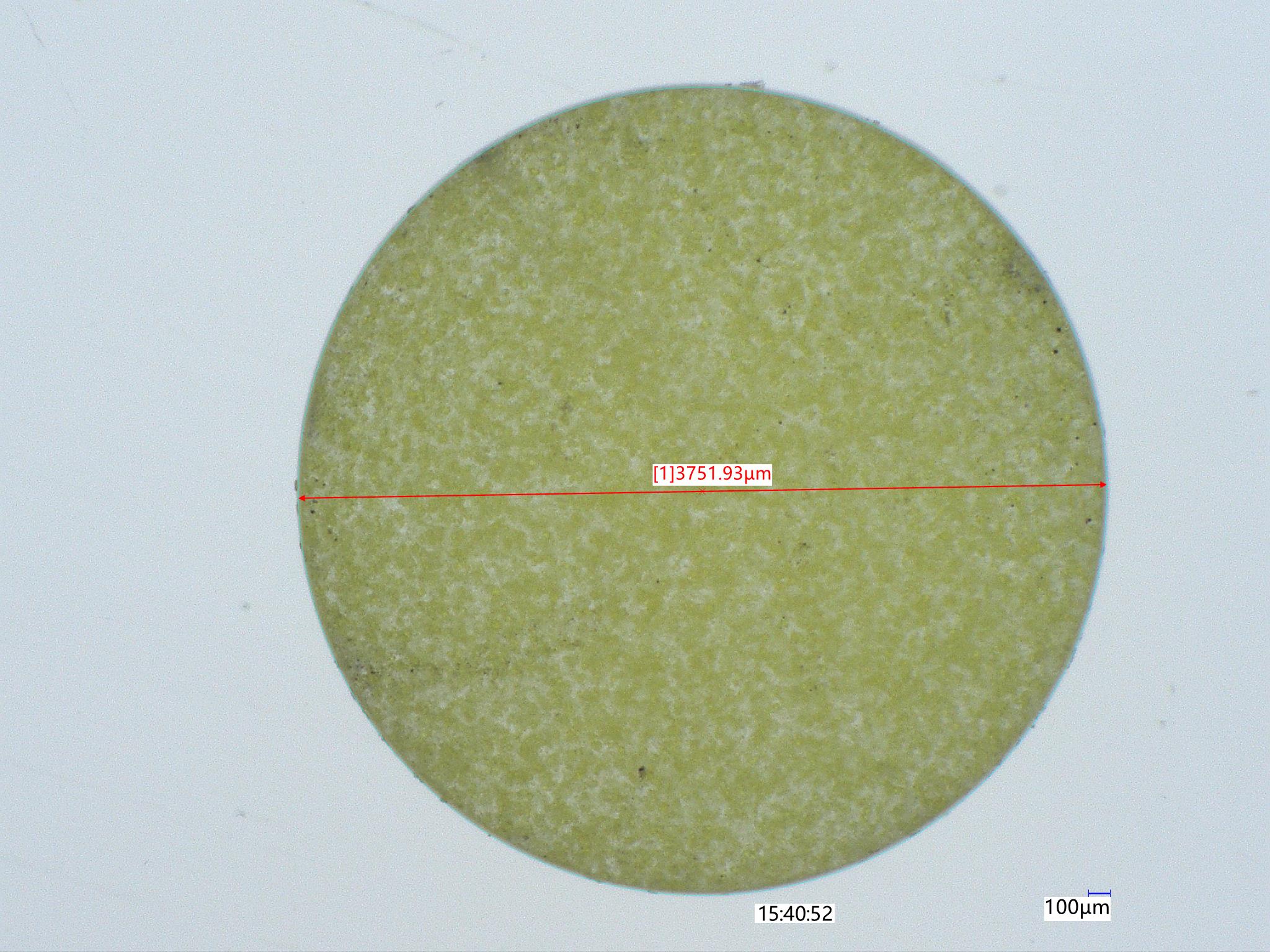 Pemotongan keramik fosfor laser femtosekon, φ3,751 mm, mono