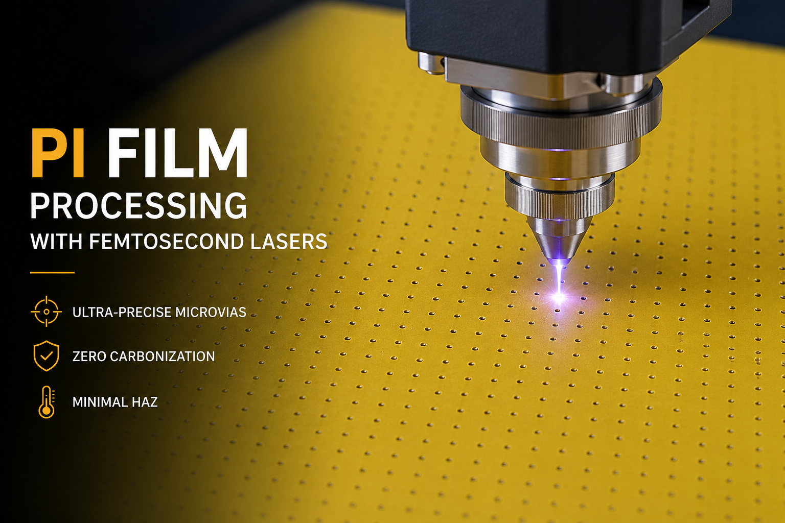 Procesamiento de películas PI con láseres de femtosegundos