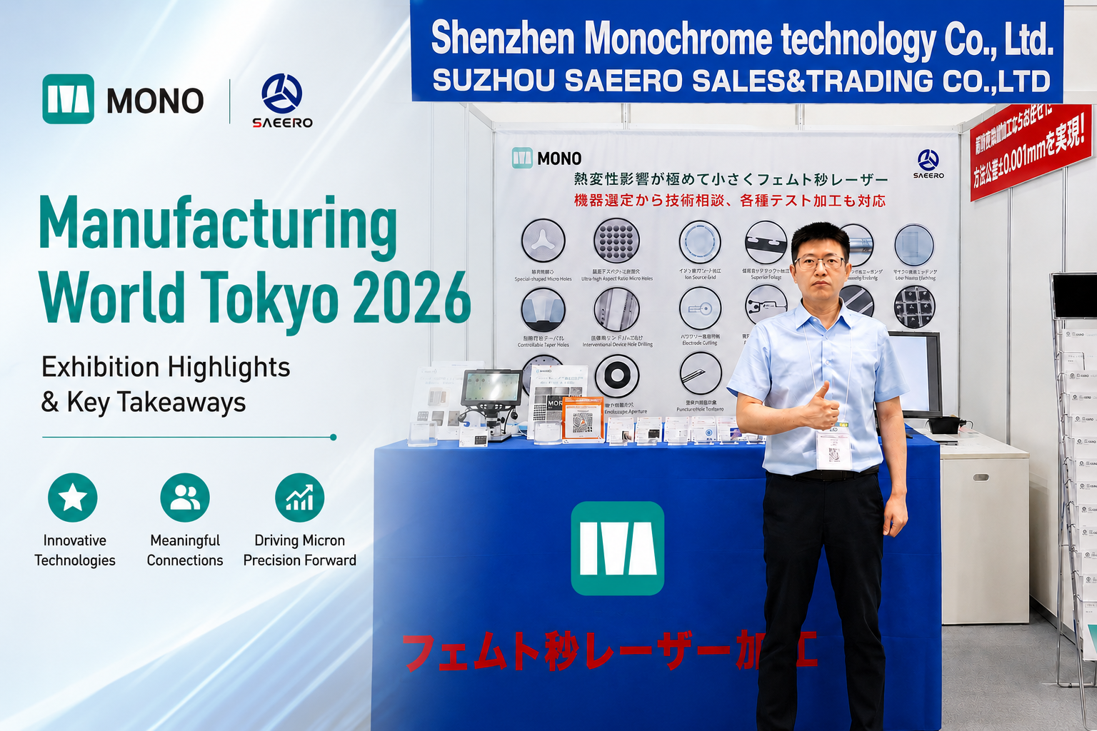 Manufacturing World Tokyo 2026: MONO presenta soluciones láser de femtosegundos.