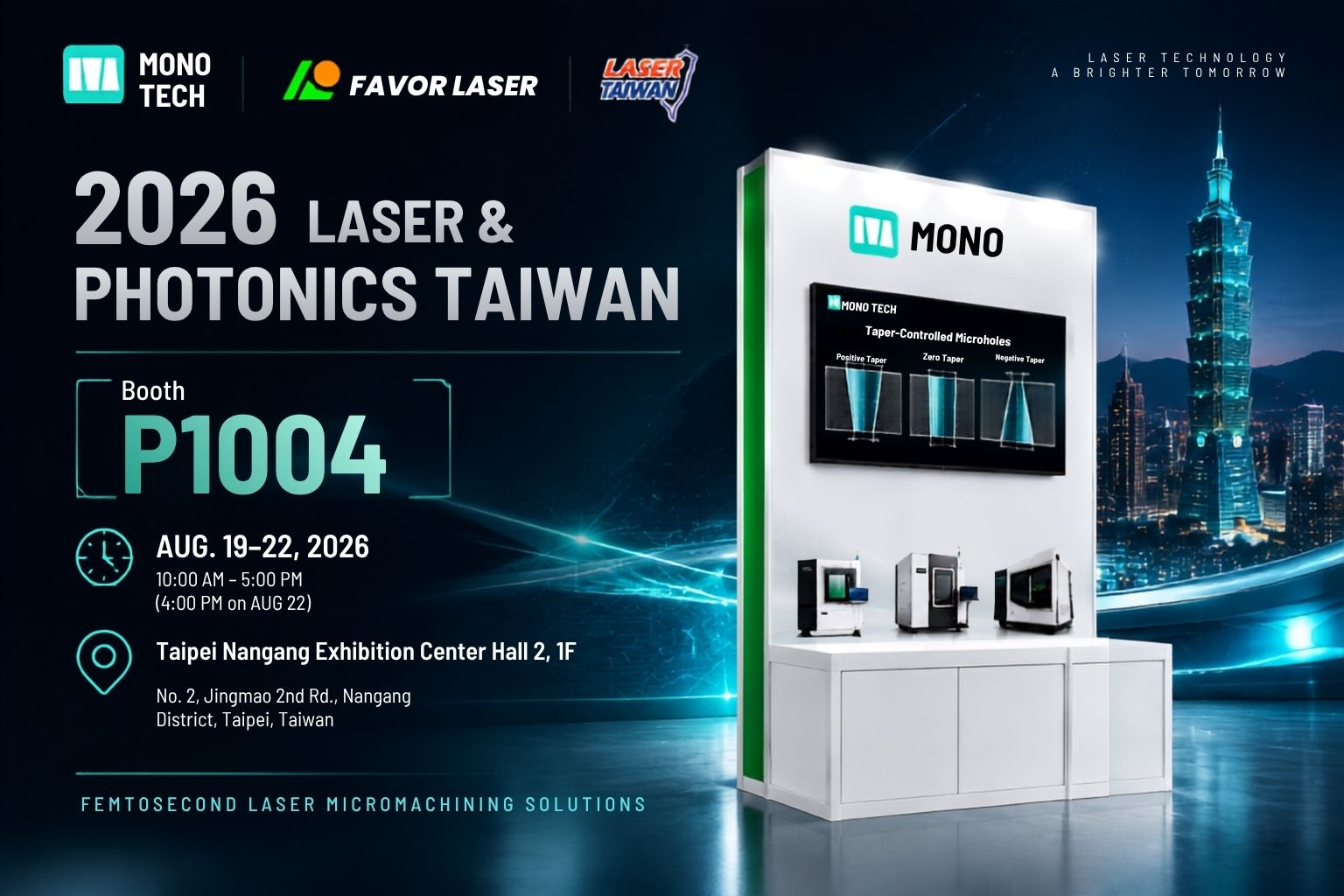 Meet MONO at Laser & Photonics Taiwan 2026