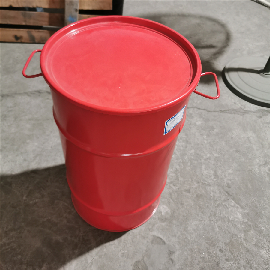 50L Red Open-Top Corrugated Iron Drum with Dual Handles (5)