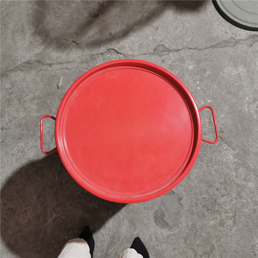 50L Red Open-Top Corrugated Iron Drum with Dual Handles (6)
