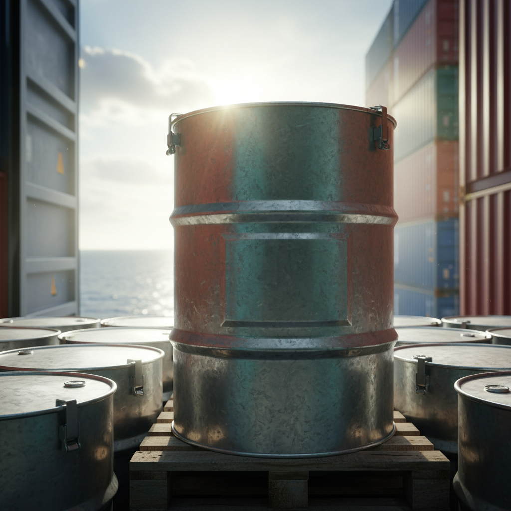 Resin Galvanized Steel Drum For International Maritime Cargo Shipping And Logistics Providers