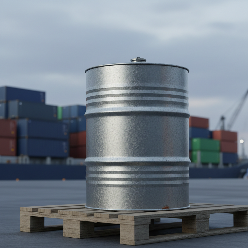 Galvanized Chemical Drum For International Maritime Cargo Shipping And Logistics Providers