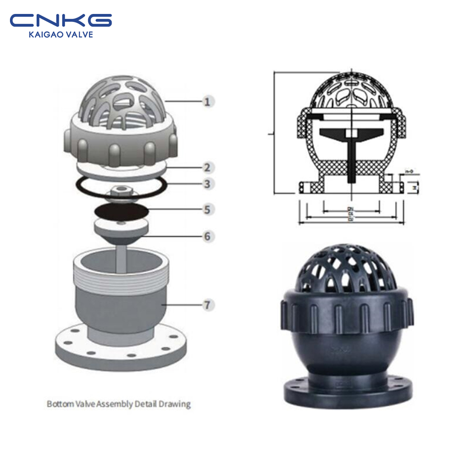 Chojambula cha pulasitiki cha CPVC, FRPP, PPH, PVDF, UPVC Flanged Bottom Valve