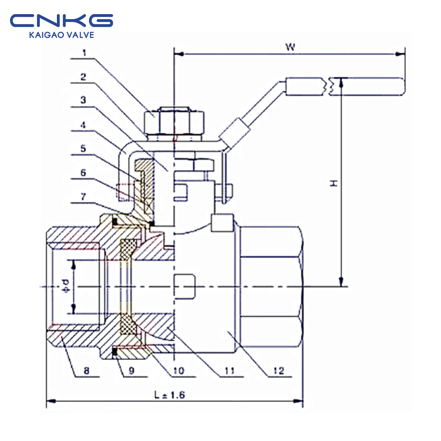 2PC GB Standard Thread Ball Valve (4)