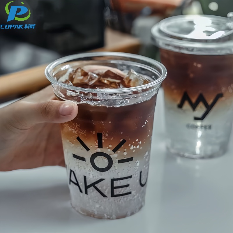 78mm custom design PET cold cups with lids