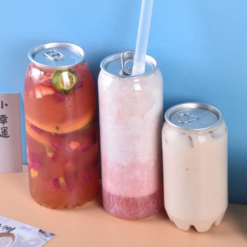 Custom plastic juice Cans with aluminum lid