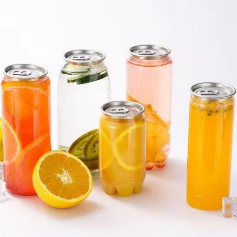 Clear PET plastic Bubble Tea Can