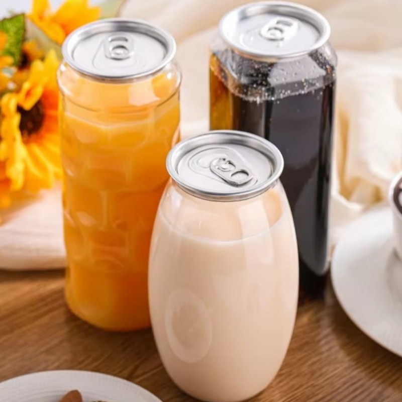 PET Plastic Juice Can with lids