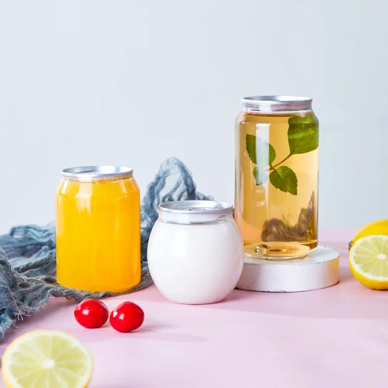Transparent PET plastic can with 202# lid