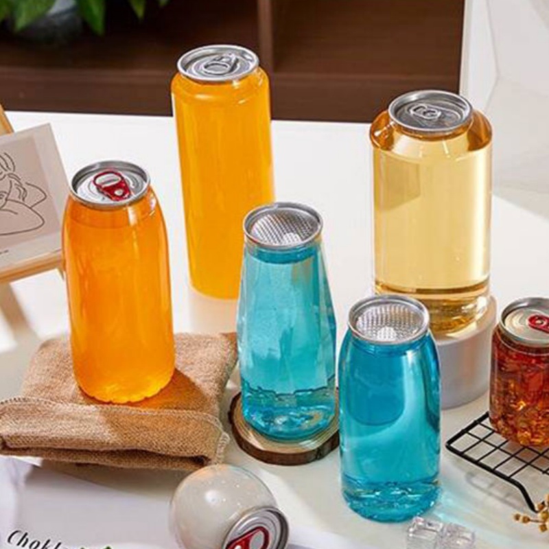 Canettes de soda en plastique transparent de 355 ml
