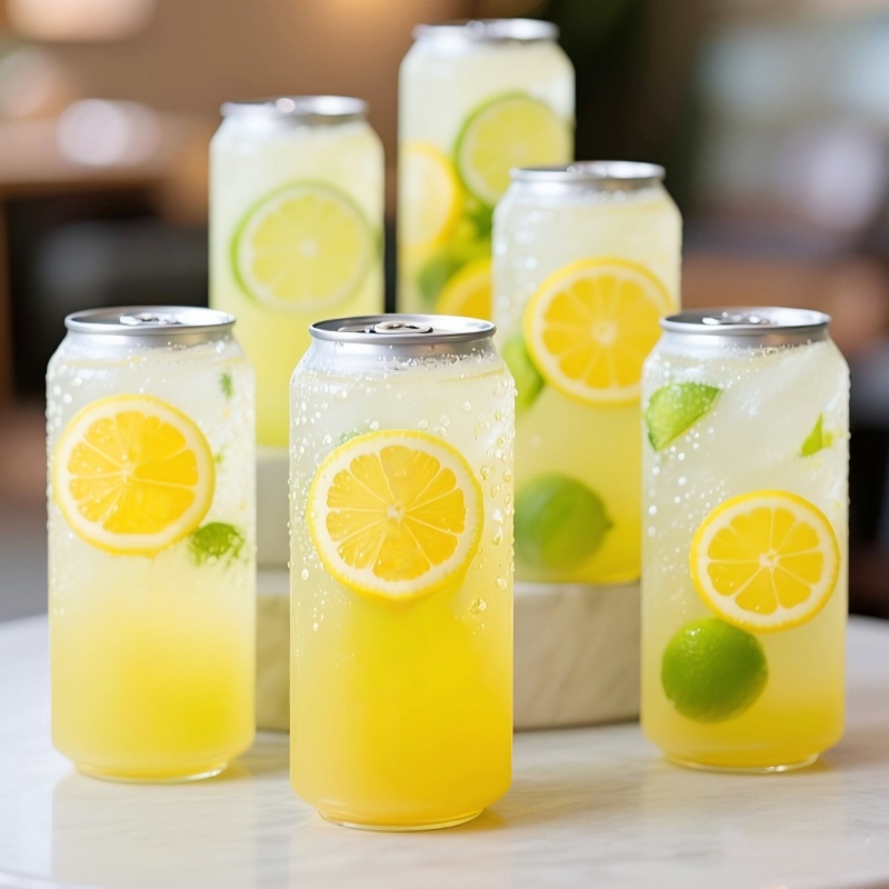 330ml Clear Plastic Cans with Aluminum Lids