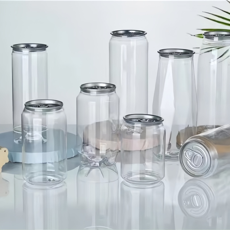 Clear Soda Bottle with aluminum lids