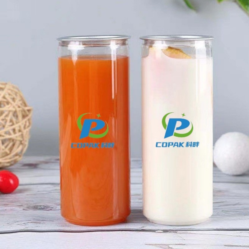 PET Beverage Cans with aluminum lids