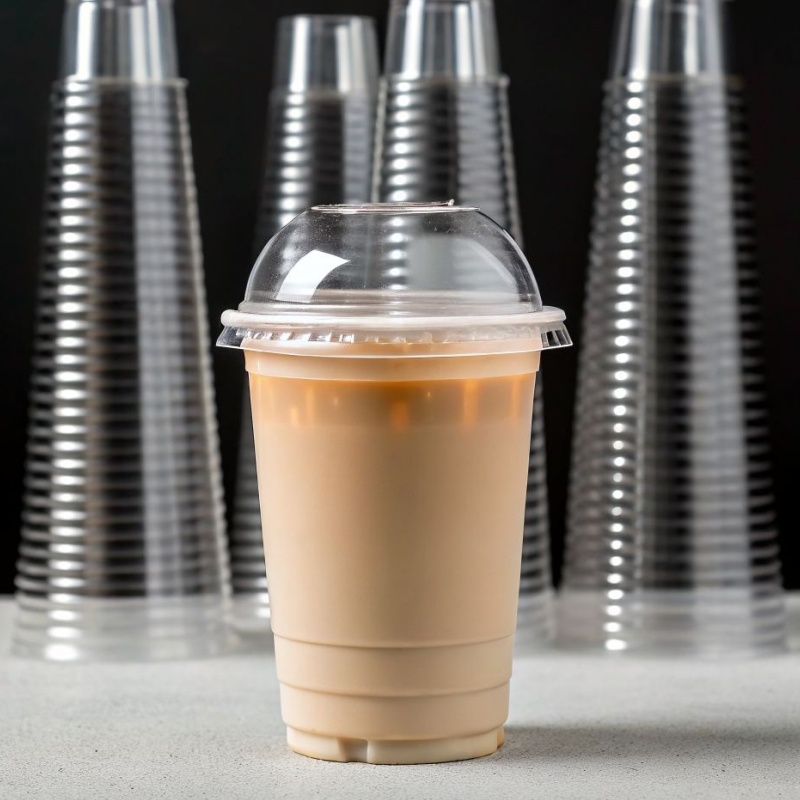 PET Glass Cup with lids