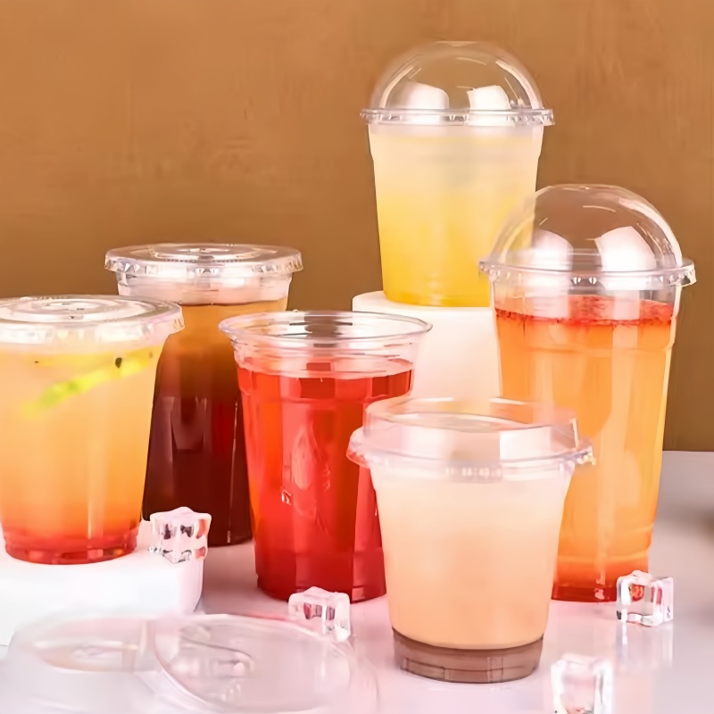 PET Plastic Cups With Dome Lids