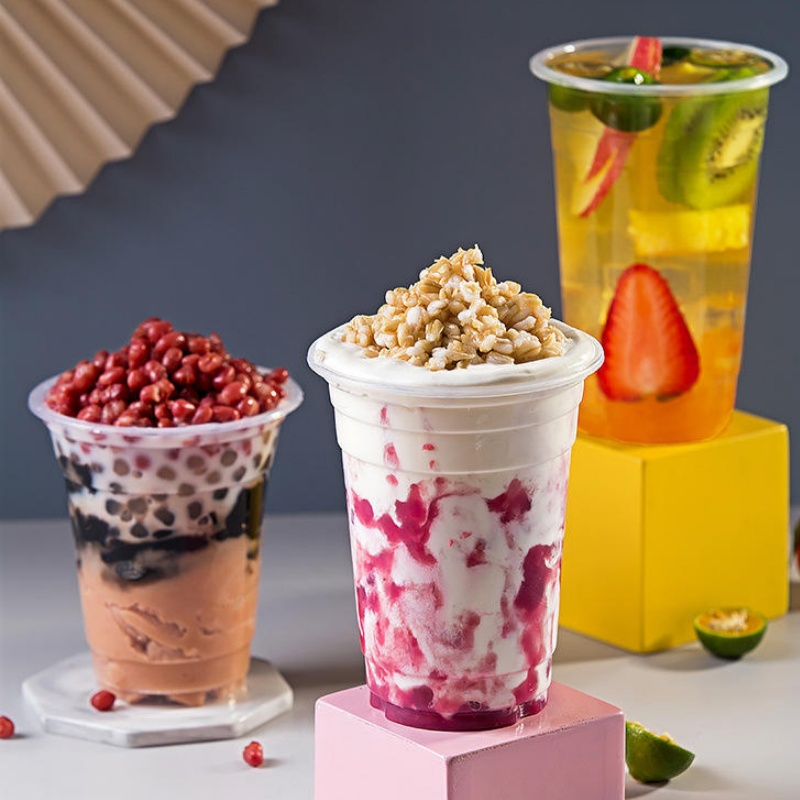 PET plastic Milkshake smoothie cups