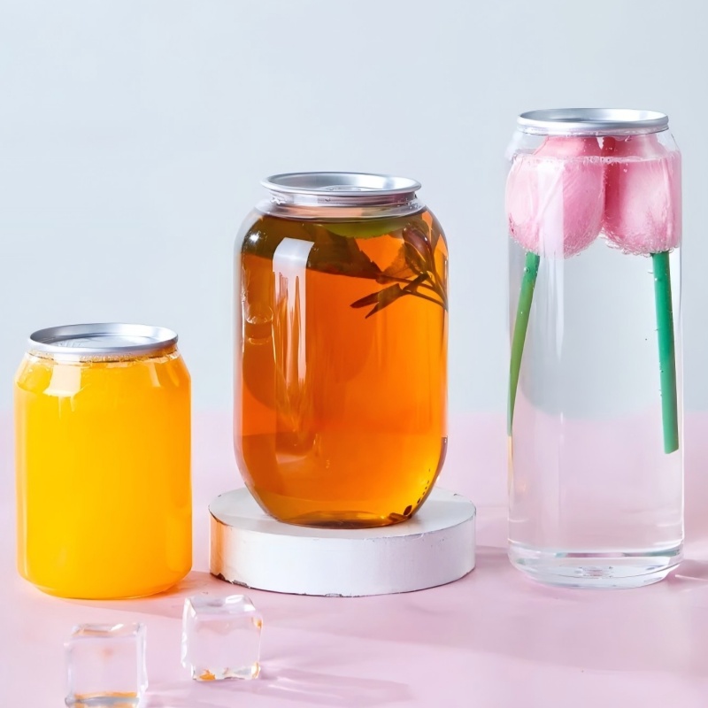 Slim Style Clear Plastic Cans For Beverages
