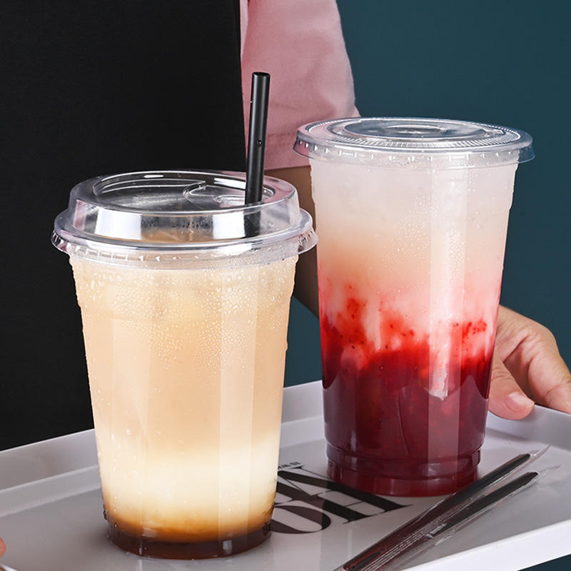 Plastic cups with lids