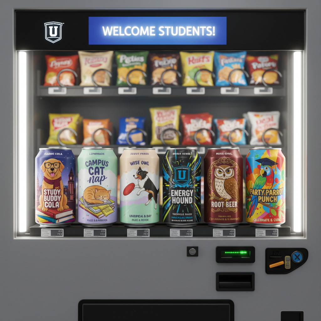 Canettes de soda PET pour distributeurs automatiques sur les campus universitaires