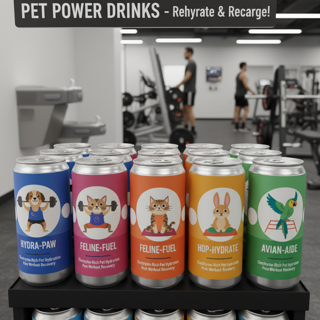 Canettes de boissons pour animaux de compagnie, idéales pour l'hydratation dans les centres de fitness et les salles de sport