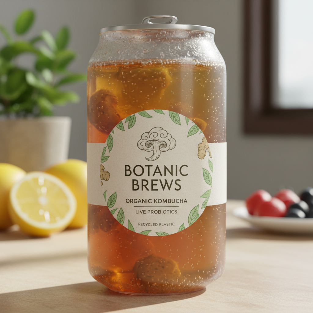 Canette en plastique Rpet pour boissons gazeuses de marques de kombucha bio