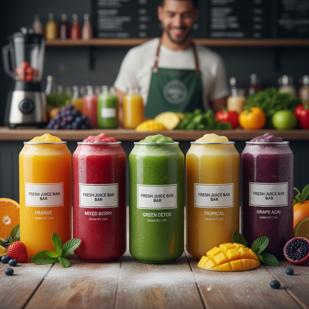 Bidons réfrigérés PET de 55 mm pour bars à jus de fruits frais