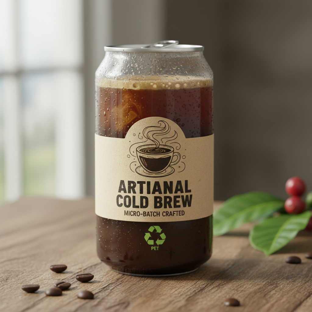 Boîte en plastique recyclable pour café infusé à froid artisanal