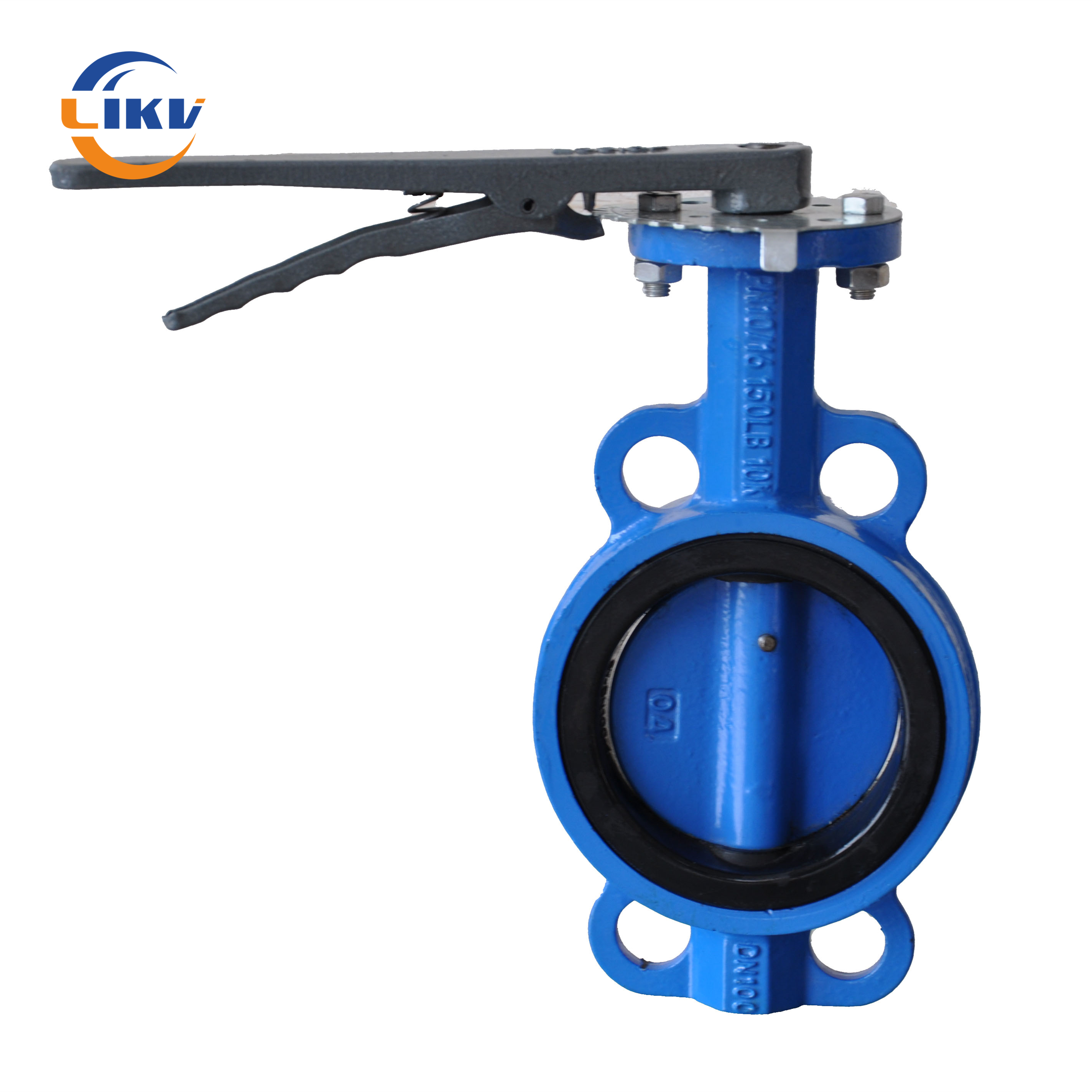 Handle operated butterfly valve
