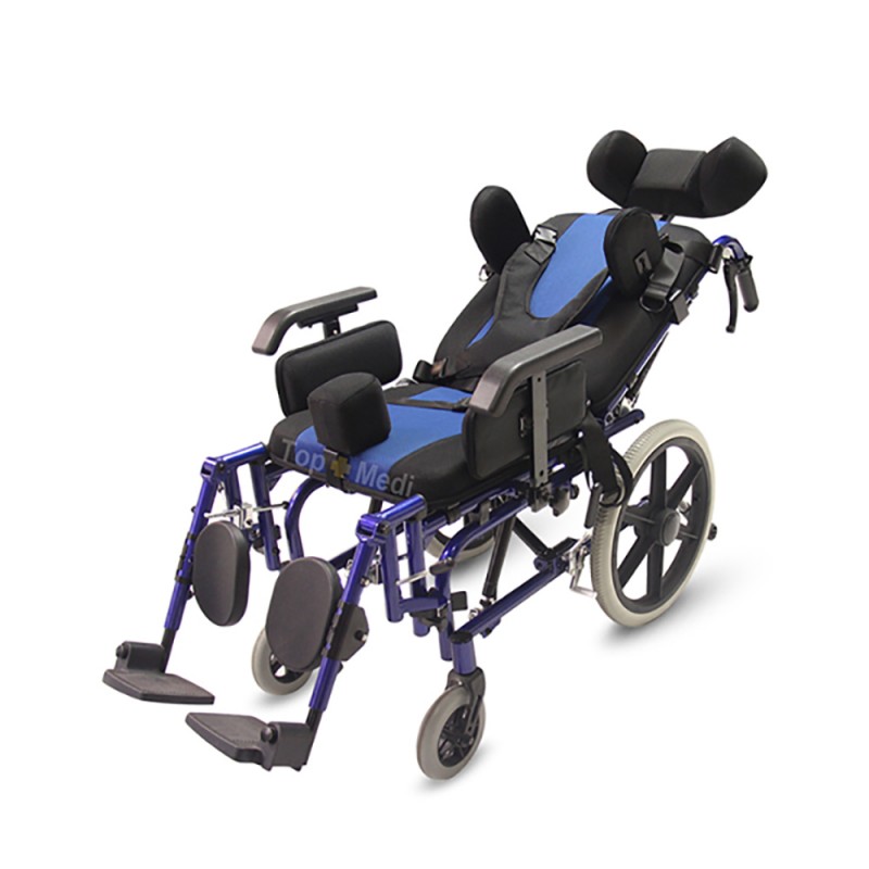 TRW958LBCGPY Safe Reclining Wheelchair for Children Aged 7-14